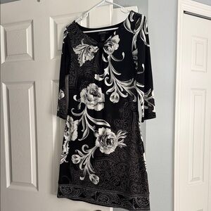 White House Black Market Black and White Floral Dress